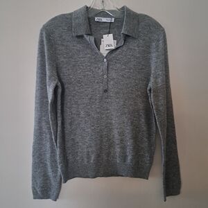 Zara Gray Wool Mix Women's Sweater